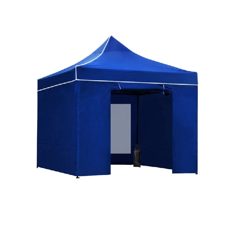 Foldable water canister-Instahut Gazebo Pop Up Marquee 3x3 Folding Wedding Tent Gazebos Shade Blue