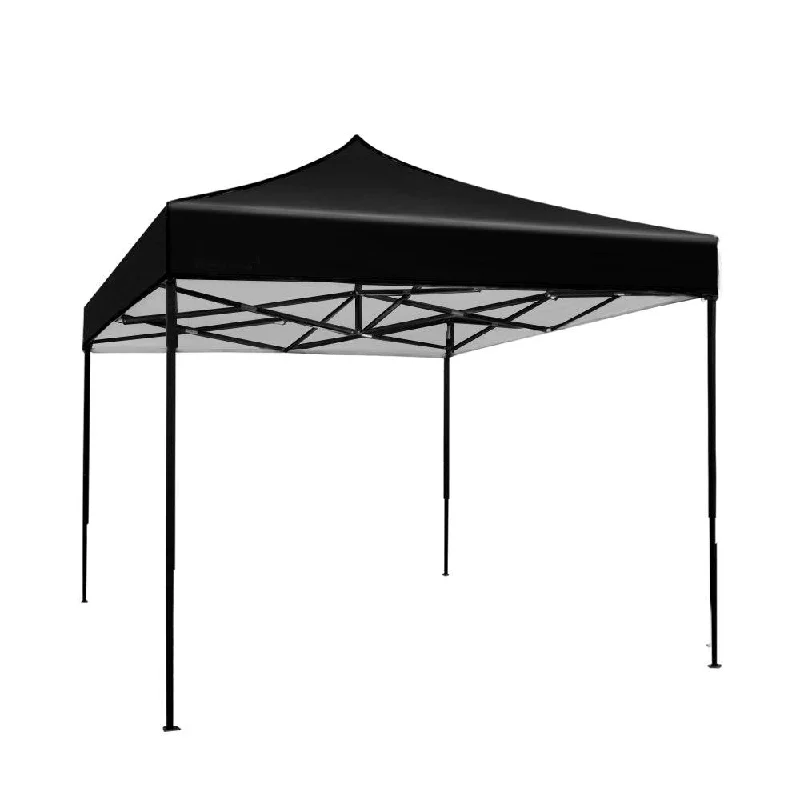 Solar-powered flashlight-Instahut Gazebo Pop Up Marquee 3x3 Outdoor Tent Folding Wedding Gazebos Black