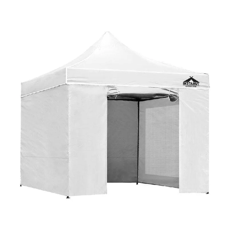 Compact first aid kit-Instahut Gazebo Pop Up Marquee 3x3m Folding Wedding Tent Gazebos Shade White