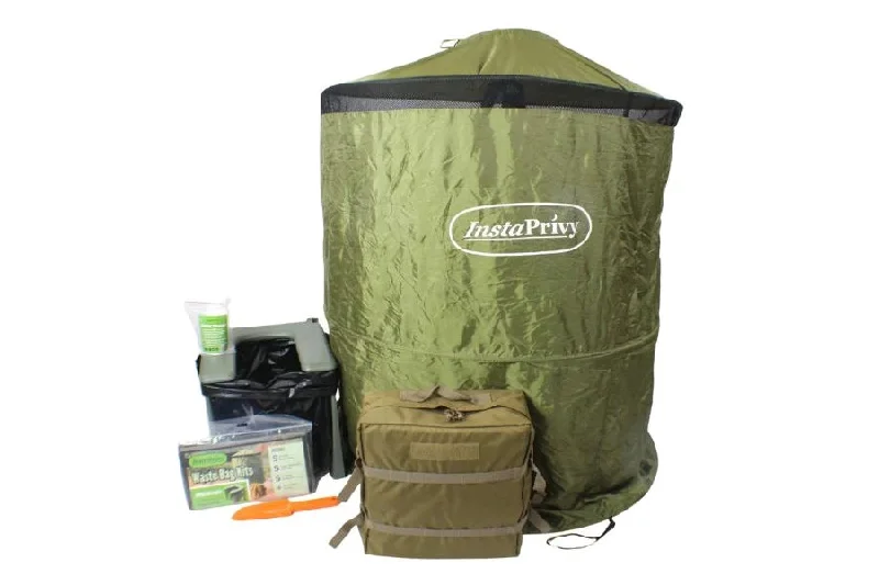 Portable camping percolator-InstaPrivy Portable Toilet Kit in a Backpack