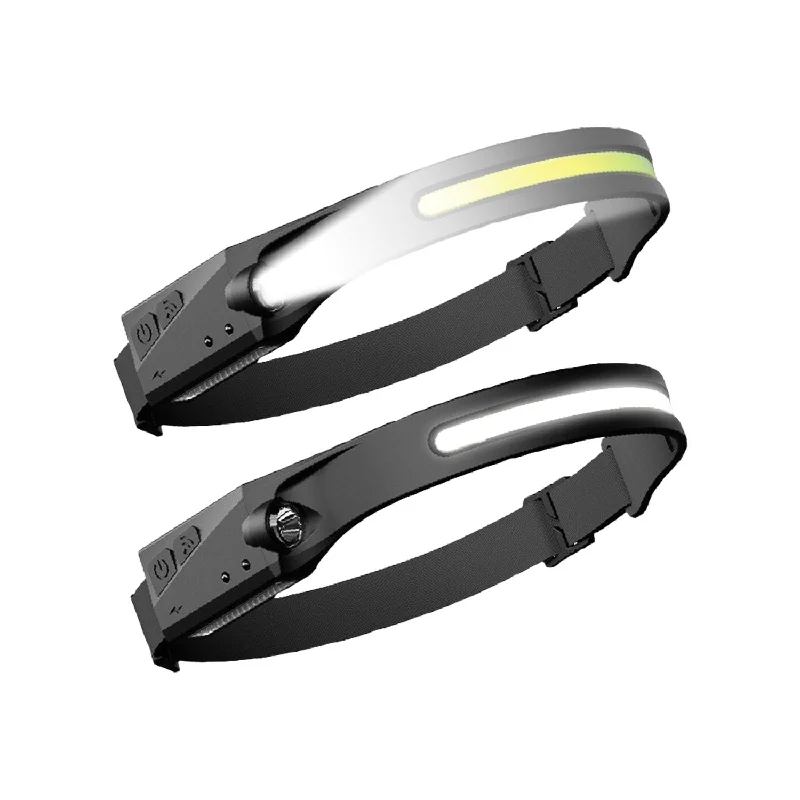 Compact emergency whistle-KILIROO 2PCS LED Rechargeable Headlamp with Motion Sensor (Black and Yellow) KR-HL-100-YE