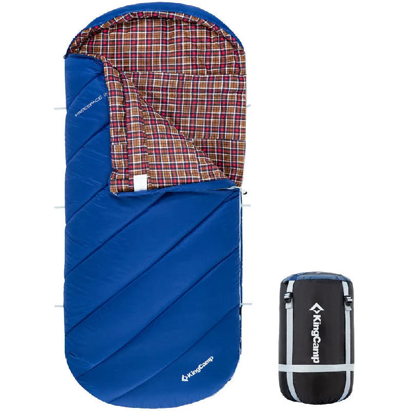 Portable folding camp chair-KingCamp 350g Filling Plus Size 3-4 Season Navy Sleeping Bag