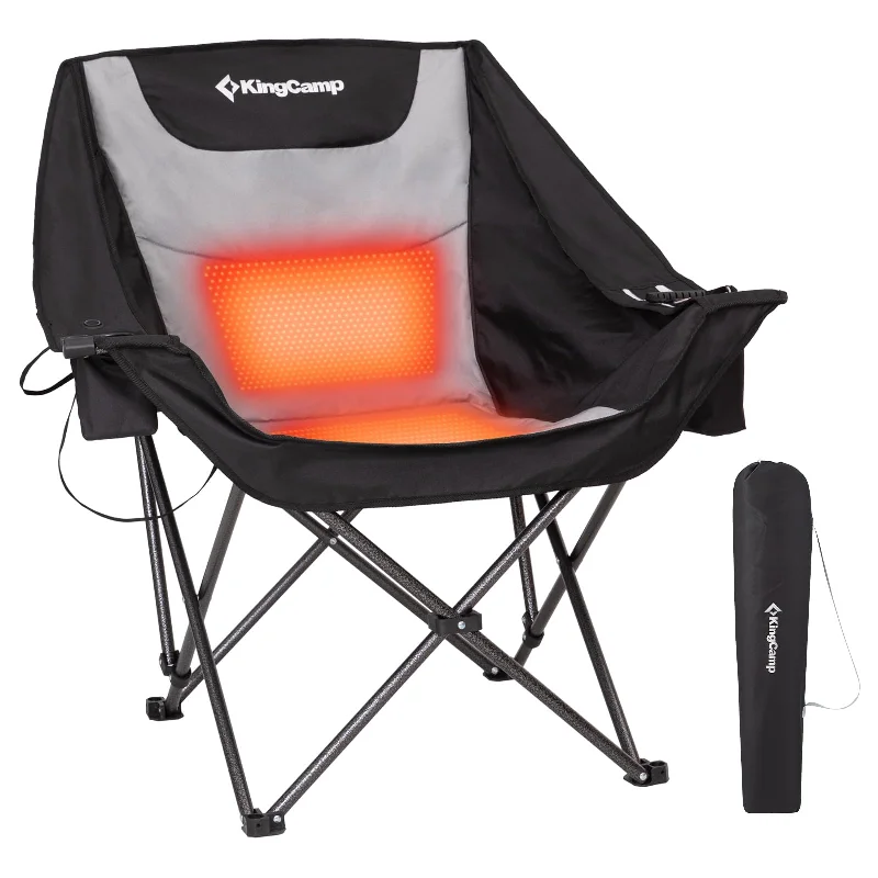 Solar-powered USB charger-KingCamp CANNA C10 PLUS Heated Padded Camping Chair