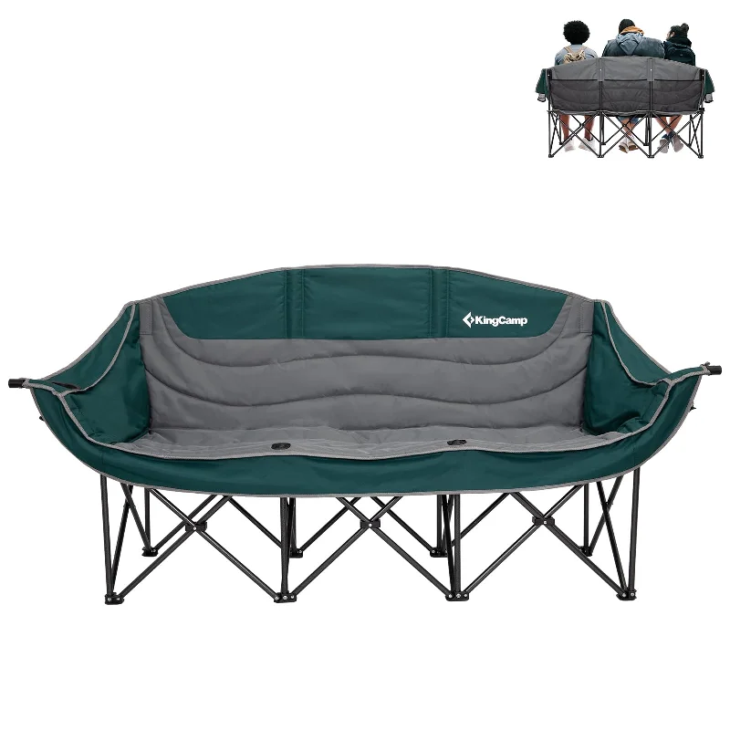 Foldable camp saw-KingCamp Canna C30 3-person Family Loveseat Sofa Chair