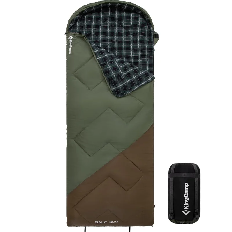 Breathable camp raincoat-KingCamp GALE 300 Sleeping Bag-Envelope With Hood