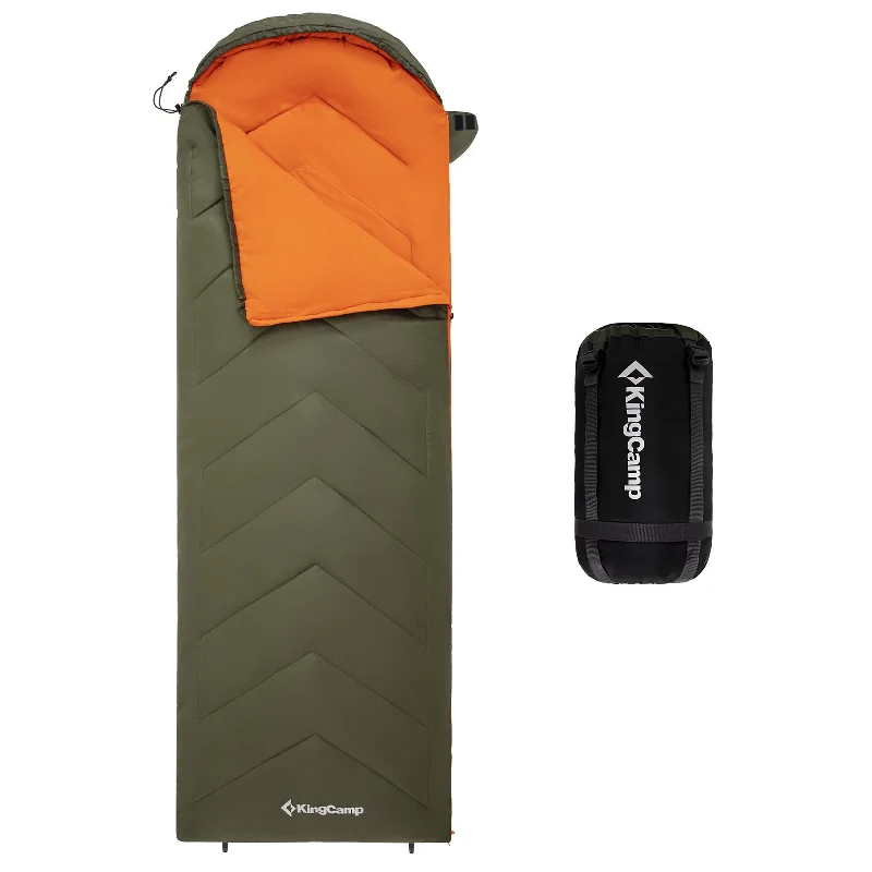 Heavy-duty tent stakes-KingCamp HURON 250 Hooded Rectangular Sleeping Bag