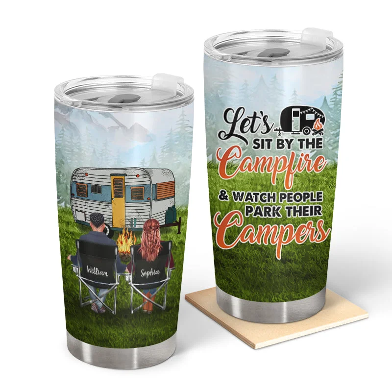 Anti-bug tent screen-Let Sit By The Campfire Pride Camping - Personalized Custom Tumbler