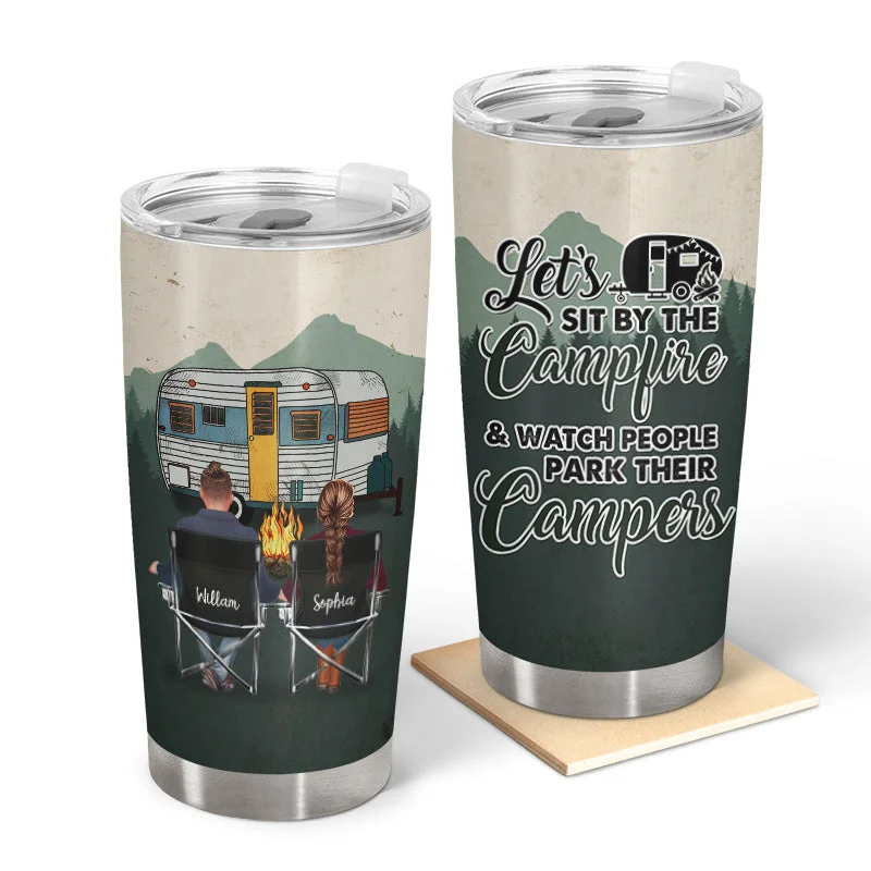 Multi-layer camping mattress-Let's Sit By The Campfire - Gift For Camping Lovers - Personalized Custom Tumbler