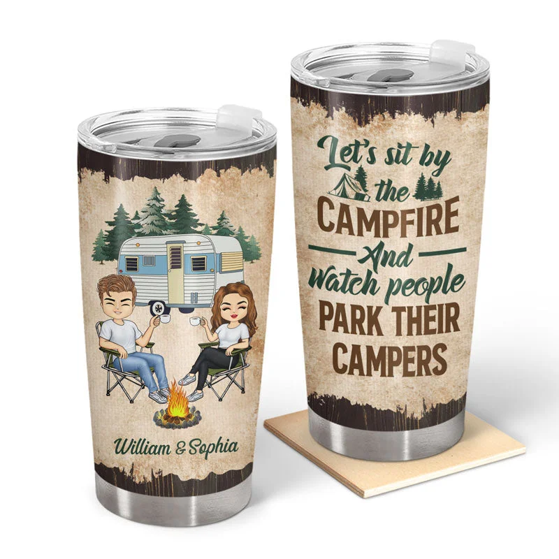 Waterproof dry bag-Let's Sit By The Campfire Husband Wife Camping - Couple Gift - Personalized Custom Tumbler