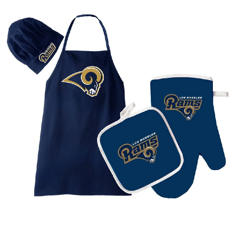 Quick-dry camp cap-Los Angeles Rams NFL Barbeque Apron, Chef's Hat and Pot Holder Deluxe Set