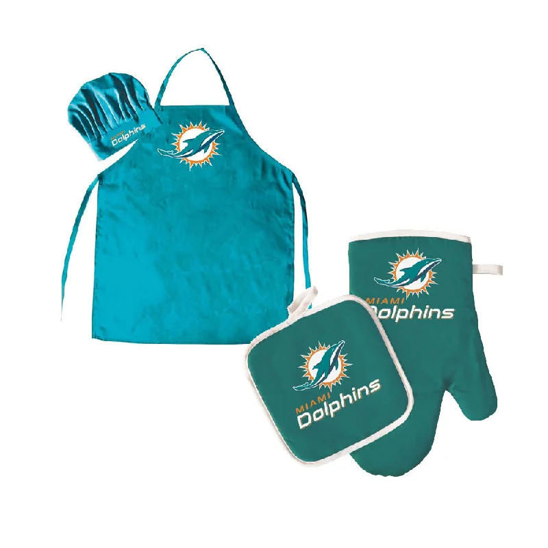 Adjustable hammock rainfly-Maimi Dolphins NFL Barbeque Apron, Chef's Hat and Pot Holder Deluxe Set