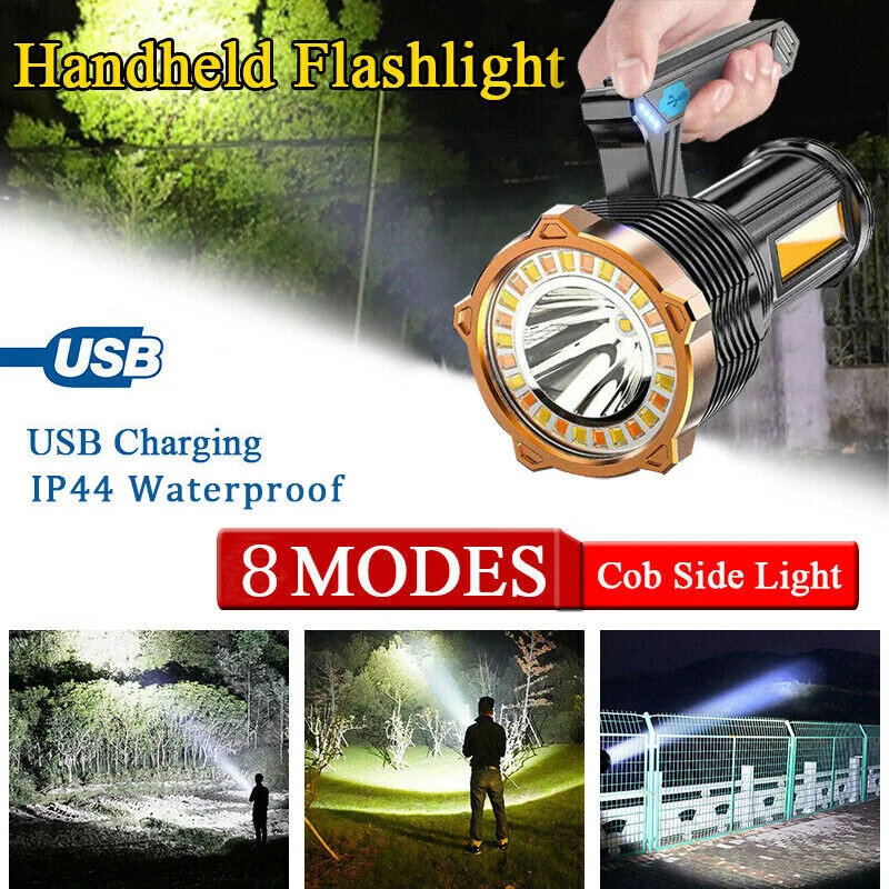 Solar-powered camp radio-Most Powerful 1200000lm LED Flashlight Super Bright Torch Lamp USB Rechargeable