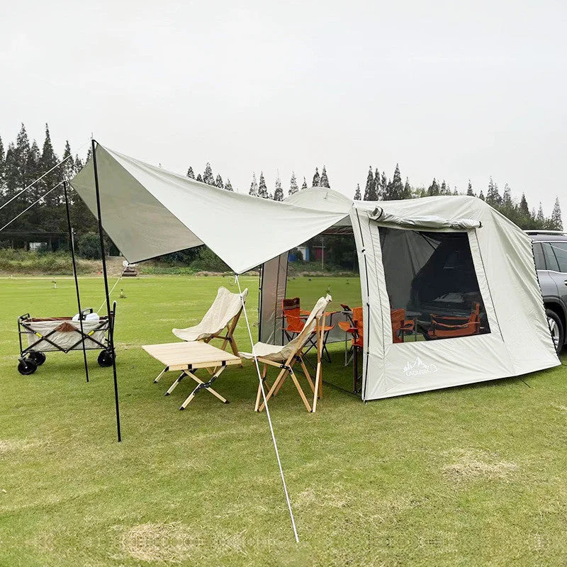 Non-stick camp wok-Outdoor Self-driving Travel Camping Barbecue Car Tail Extension Tent Multi-person Rain-proof Sunshade Trunk Tent