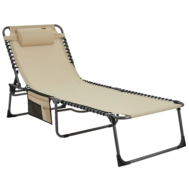 Reflective camp markers-KingCamp Oversized Adjustable 4-Position Folding Chaise Lounge Chair