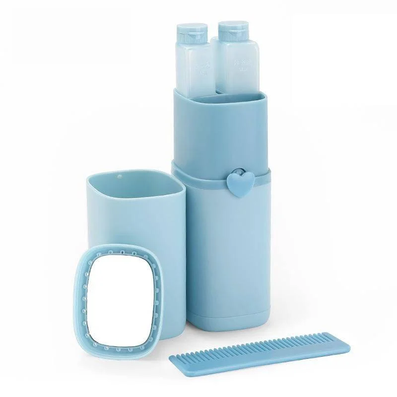 Anti-slip camp blanket-Portable Toothbrush Holder Tooth Mug Toothpaste Cup Bath Travel Box Accessories Set Blue