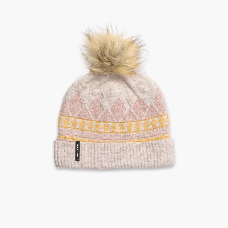 Reflective tent lines-Recycled Ellen Pom Beanie - Oat