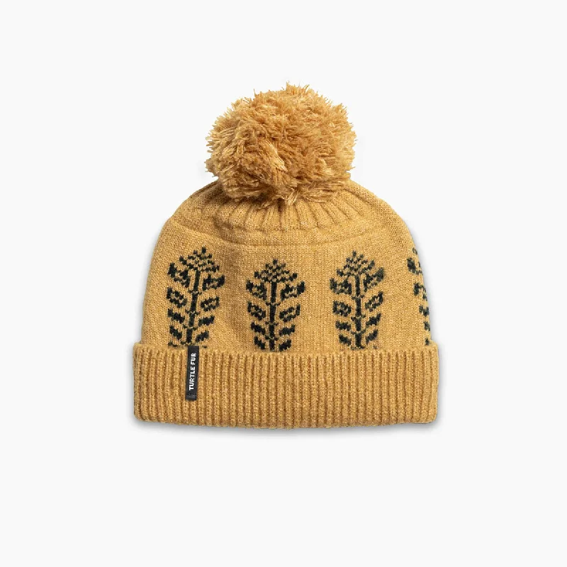 Portable camp water heater-Recycled Knit Freya Beanie - Gold