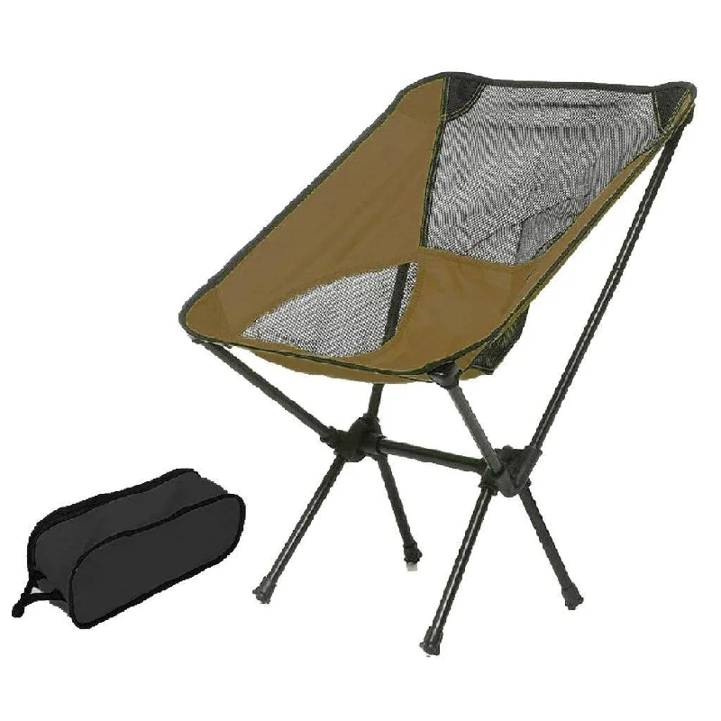 Portable camping teapot-Ultralight Aluminum Alloy Folding Camping Camp Chair Outdoor Hiking Brown