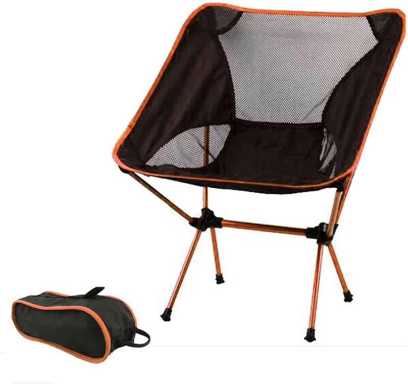 Adjustable camp bed frame-Ultralight Aluminum Alloy Folding Camping Camp Chair Outdoor Hiking Orange