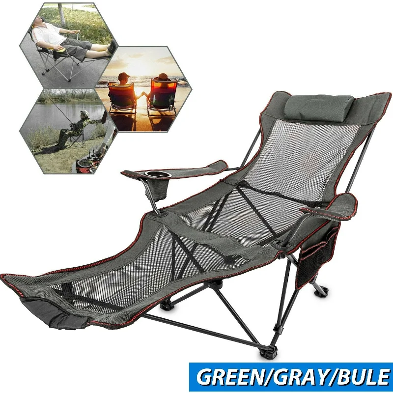 Rechargeable camp strobe-Folding Camp Chair With Footrest