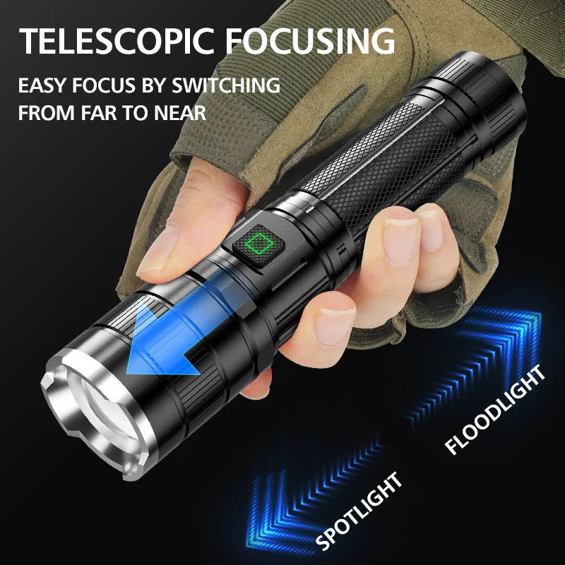 Anti-slip camp bedding-Waterproof Strong Light L2 Portable Long-range LED Rechargeable Flashlight