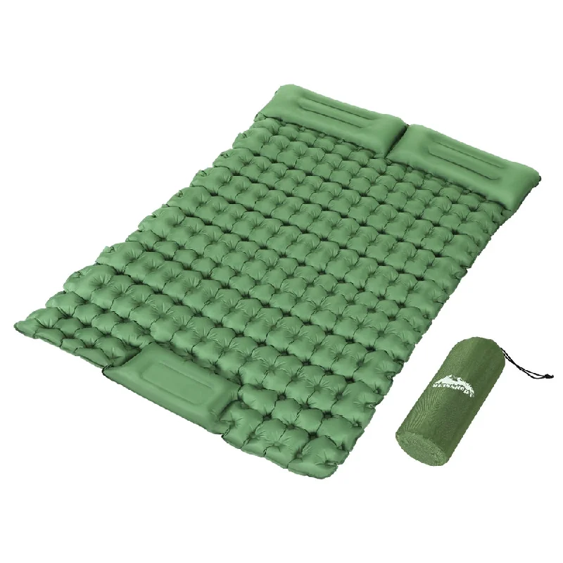 Breathable camp vest-Weisshorn Self Inflating Mattress Camping Sleeping Mat Air Bed Pad Double Pillow