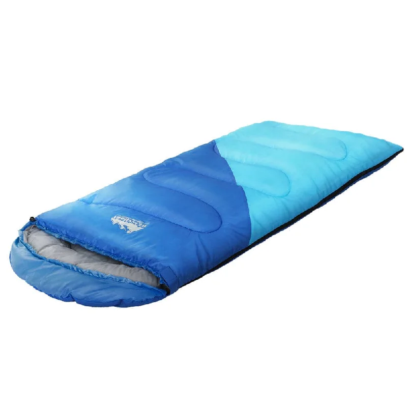 Solar-powered LED strip-Weisshorn Sleeping Bag 136cm Kids Camping Hiking Winter Blue