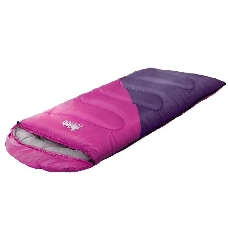 Breathable rain jacket-Weisshorn Sleeping Bag 136cm Kids Camping Hiking Winter Pink