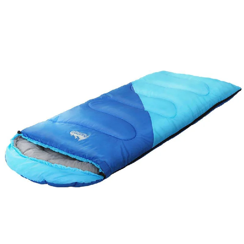 Rechargeable camp spotlight-Weisshorn Sleeping Bag Bags Kids 172cm Camping Hiking Thermal Blue