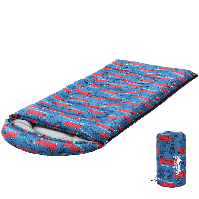 Foldable water canister-Weisshorn Sleeping Bag Kids Single Bags 180cm Thermal Camping Hiking Blue