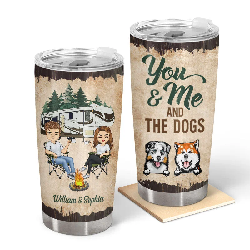 Breathable hiking shirt-You & Me And The Dogs Camping Husband Wife - Couple Gift - Personalized Custom Tumbler