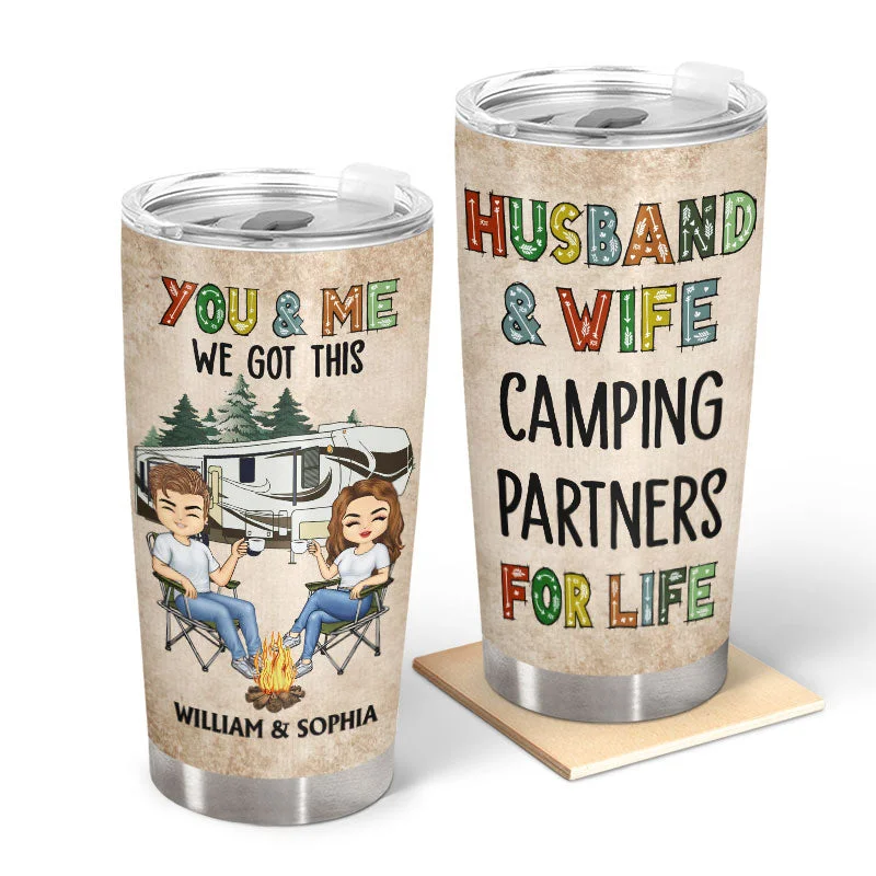 Solar-powered tent fan-You & Me We Got This Husband And Wife Camping Partners For Life Colorful - Gift For Couples - Personalized Custom Tumbler